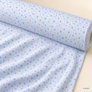 Blue Stars on White Organic Cotton Fabric – fabric roll