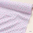 Pink Stars on White Organic Cotton Fabric – fabric roll