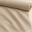 Beige Gingham Organic Cotton Fabric – fabric roll