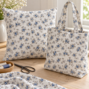 Blue Rose Vines Organic Cotton Fabric – sewing inspiration; fabric sold separately