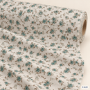 Teal Rose Vines Organic Cotton Fabric – fabric roll
