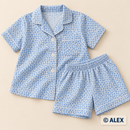 Blue Tiny Hearts organic cotton clothing sewing inspiration