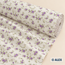 Lilac Rose Vines organic cotton fabric roll
