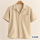Beige Stripes organic cotton clothing sewing inspiration