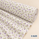 Purple Rosebuds organic cotton fabric roll