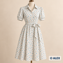 Teal Rosebuds organic cotton clothing sewing inspiration