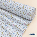 Pastel Butterflies on Light Blue organic cotton fabric roll