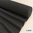 White Polka Dots on Black organic cotton fabric roll