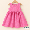 White Polka Dots on Pink organic cotton clothing sewing inspiration