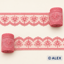 Coral snowflake embroidered lace, 6 cm