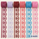 Snowflake embroidered lace, 6 cm, all six colours