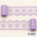 Light purple snowflake embroidered lace, 6 cm