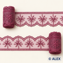 Pink purple snowflake embroidered lace, 6 cm
