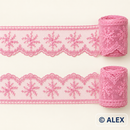 Pink snowflake embroidered lace, 6 cm