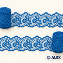 Blue scalloped spiral floral lace, 4 cm