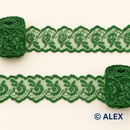 Green scalloped spiral floral lace, 4 cm