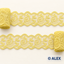 Yellow scalloped spiral floral lace, 4 cm