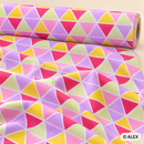Pink Purple and Yellow Triangles Cotton Fabric