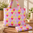 Pink Purple and Yellow Triangles Cotton Fabric