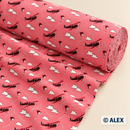 Aeroplanes and Kites on Pink Cotton Fabric