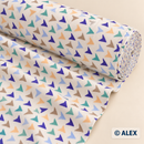 Colourful Arrowheads on Cream Cotton Fabric
