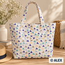 Colourful Arrowheads on Cream Cotton Fabric