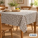 Black Leafy Vines on Cream Cotton Fabric