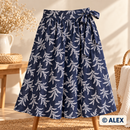 White Branches on Navy Blue Cotton Fabric