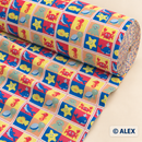 Colourful Sea Animals Patchwork Cotton Fabric