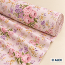 Large Pink Rose Bouquets Cotton Fabric