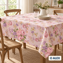 Large Pink Rose Bouquets Cotton Fabric