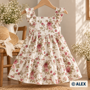 Vintage Pink Roses on Cream Cotton Fabric