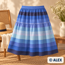 Blue Tonal Stripes Cotton Fabric