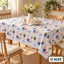 Bunnies and Chicks on Light Blue Cotton Fabric