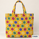 Yellow Colourful Flowers Cotton Fabric – generated sewing-use illustration