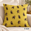 Mustard Yellow Lions Cotton Fabric — sewing inspiration