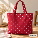 White Polka Dots on Red Cotton Fabric — sewing inspiration