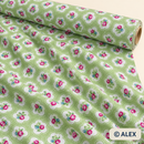 Roses on Light Green Cotton Fabric — fabric detail