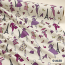 Purple Paris Fashion Cotton Fabric — fabric detail