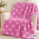 Pink Fleece Fabric with White Polka Dots illustrative use-case