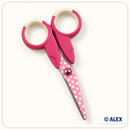 Pink 5-inch polka-dot craft scissors