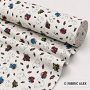 Colourful airplanes on white polycotton fabric © Fabric Alex