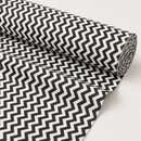 Black chevron printed polycotton fabric