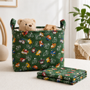 Example use of cars on green printed polycotton fabric
