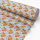 Foxes printed polycotton fabric