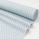 Light blue chevron printed polycotton fabric
