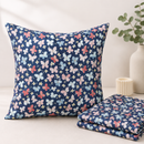Pastel butterfly polycotton fabric shown as a cushion