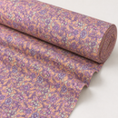 Peach and purple floral printed polycotton fabric