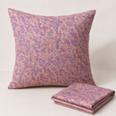 Peach and purple floral polycotton fabric cushion example