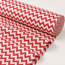 Red chevron printed polycotton fabric